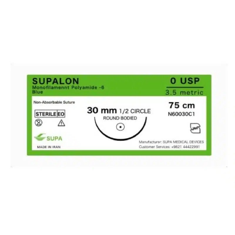 نخ بخیه نایلون 0 راند بادید سوپا 1 نخ بخیه نایلون 0 راند بادید سوپا