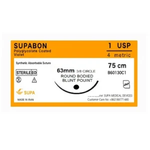 نخ بخیه ویکریل 1 کبدی با سوزن 63mm سوپا